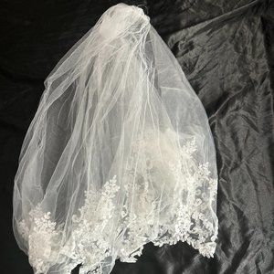 Small ivory wedding veil